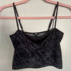 Express Body Contour Silky Square Neck Cropped Cami - XS